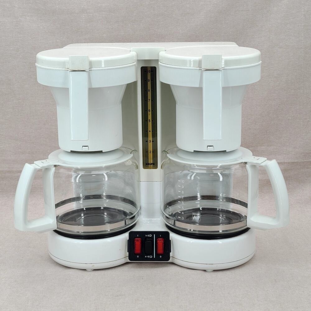 KRUPS Duo Thek Dual Coffee Maker 10-Cup 264A White Double Made In Germany
